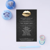 3D素晴らし金ゴールドリップメイクアップアーティスト美しいサロン チラシ (シングル)