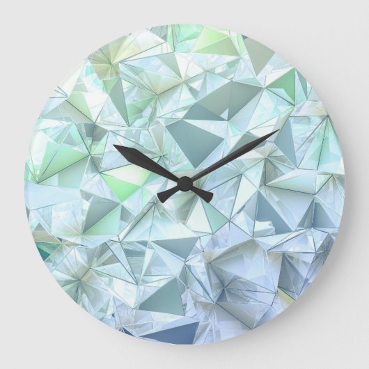 3D結晶三角形、図解描写的。 ラージ壁時計 (正面)