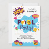 3D絵文字/プールパーティー 招待状 (正面)