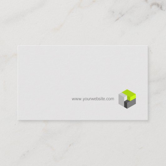 3D緑の灰色の幾何学の建築家の名刺 名刺 (裏面)