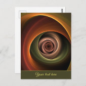 3D緩和曲線抽象芸術暖色フラクタルモダン文字 ポストカード (正面/裏面)