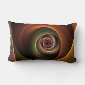 3D緩和曲線抽象芸術暖色モダンフラクタル名 ランバークッション (裏面)