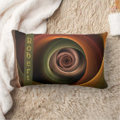 3D緩和曲線抽象芸術暖色モダンフラクタル名 ランバークッション (ブランケット)