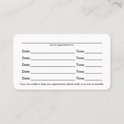 3D脊椎グラフィックカイロプラクティックアポイントメントカード 名刺 (裏面)