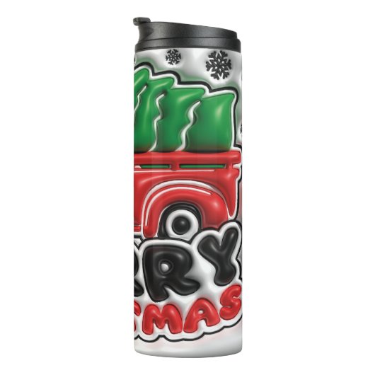 3D膨らんだタンブラー効果 – メリークリスマス タンブラー (回転右)