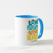 3D膨らんだ愛は忍耐強く、愛は優しいパフィー マグカップ (正面右)