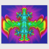 ~3D色の光沢数々のフラクタル~クリスマス ラッピングペーパー (フラット)