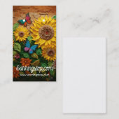 3D花と蝶のパターンのイヤリングカード 名刺 (正面/裏面)