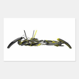 3d落書きのステッカー 長方形シール