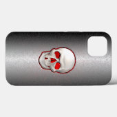 3D蓄光ドクロの象嵌風デザインを施したヒビ割れたメタル柄 Case-Mate iPhoneケース (裏面 (横))