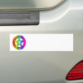 3D虹の星形五角形#5 バンパーステッカー (車上)