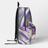 3D虹彩色メタリック学校バッグ プリントバックパック (左)