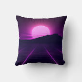 3D要素を使用した80sレトロの背景の図 クッション (裏面)