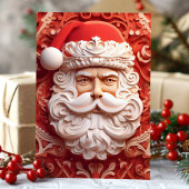3D詳細サンタクロースのクリスマス シーズンカード