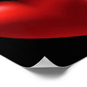 3D赤いハートポスター ポスター (角)