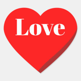 3D赤いハートラブステッカー ハートシール