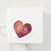 3d赤いハート対モノグラ結婚ム日付 フェイバータグ (インサイチュ)