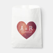 3d赤いハート対モノグラ結婚ム日付 フェイバーバッグ (正面)