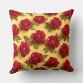 3d赤いバラ模様 クッション (裏面)