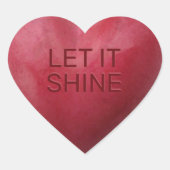 3D赤キャンディハートメッセージことわざギフトステッカー ハートシール (正面)