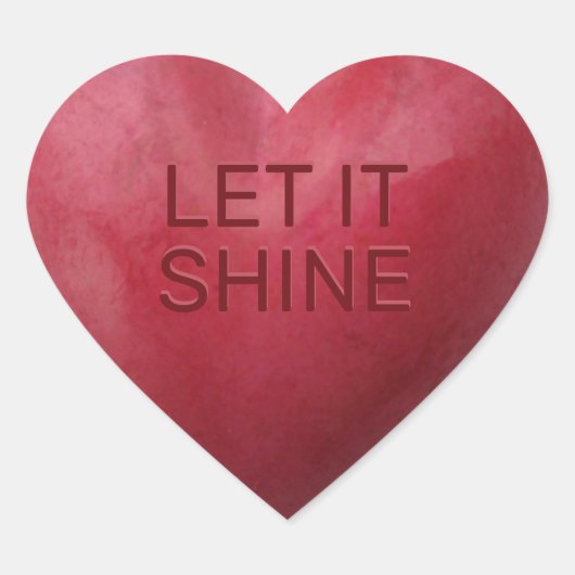 3D赤キャンディハートメッセージことわざギフトステッカー ハートシール (正面)