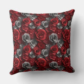3d赤グレーバラパターン クッション (裏面)