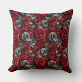 3d赤グレーバラパターン クッション (正面)