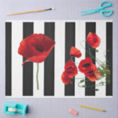 3D赤ポピー花の切り離しティッシュペーパー 薄葉紙 (クラフト)