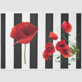 3D赤ポピー花の切り離しティッシュペーパー 薄葉紙