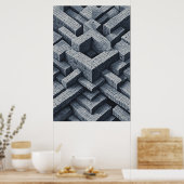 3D迷路:パース内のジオメトリキューブ ポスター (キッチン)