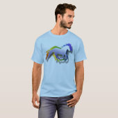 3D連続した馬 Tシャツ (正面フル)
