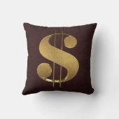 3D金ゴールドのドル記号 クッション (裏面)