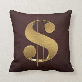3D金ゴールドのドル記号 クッション