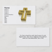 3D金ゴールドの十字 名刺 (正面/裏面)