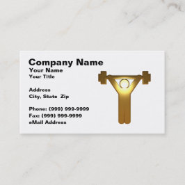 3D金ゴールドの重量挙げ選手 名刺