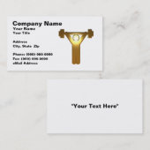 3D金ゴールドの重量挙げ選手 名刺 (正面/裏面)