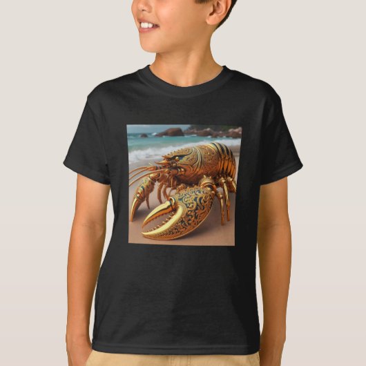 3d金ゴールドロブスターシール tシャツ (正面)