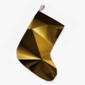 3D金ゴールド結晶抽象芸術パノラマ スモールクリスマスストッキング (正面 (吊り時))