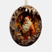 3D金ゴールドSanta句 セラミックオーナメント (右)