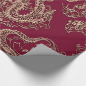 3D金属ドラゴンの革質 ラッピングペーパー (角)