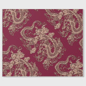 3D金属ドラゴンの革質 ラッピングペーパー (フラット)