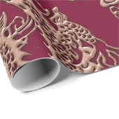 3D金属ドラゴンの革質 ラッピングペーパー (ロールコーナー)