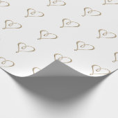 3D金属金ゴールドハート結婚旋回 ラッピングペーパー (角)