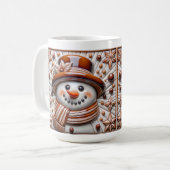 3D銅のクリスマススノーマン コーヒーマグカップ (正面左)