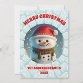 3D雪だるまのクリスマス シーズンカード (正面)