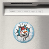 3D雪だるま-よくはしゃぐニンジン鼻 マグネット (インサイチュ (食洗機))