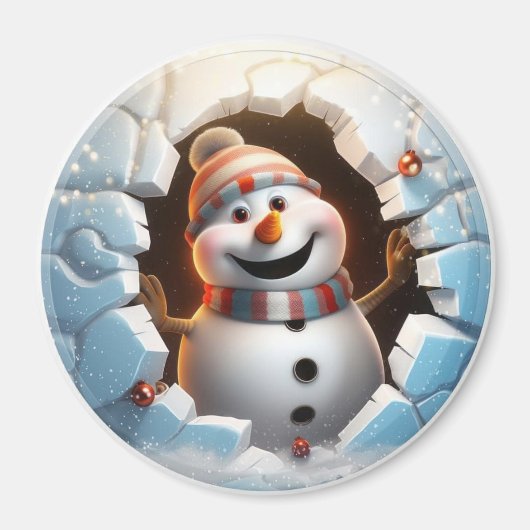 3D雪だるま マグネット (正面)