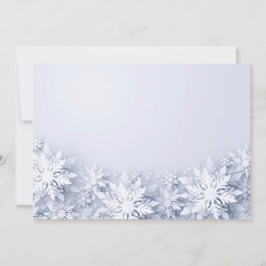 3D雪エレガント片のクリ企業のスマスパーティー 招待状 (裏面)