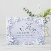 3D雪エレガント片の企業の挨拶 シーズンカード (スタンド正面)