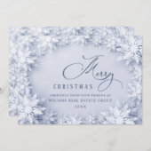 3D雪エレガント片の企業の挨拶 シーズンカード (正面/裏面)